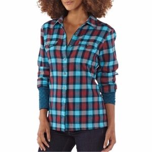 Patagonia Fjord Flannel Shirt Long Sleeve Organic Cotton Sumac Red Size 2
